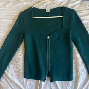 Abercrombie squared neck full zip top